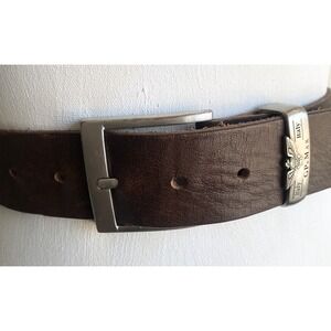 GP & Max Vintage Belt Mens Sz 40 Italian Leather Distressed Brown Silver Buckle‎